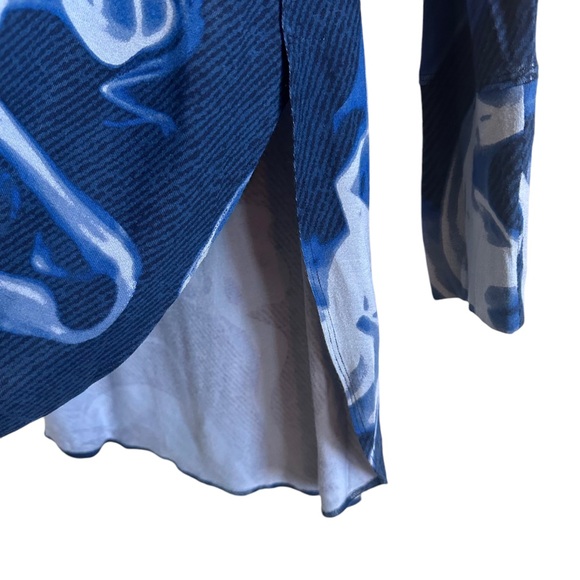 NWT Soma Soft Jersey Shirt Tail Tunic Top Size M Vapor Navy Print - Picture 7 of 15